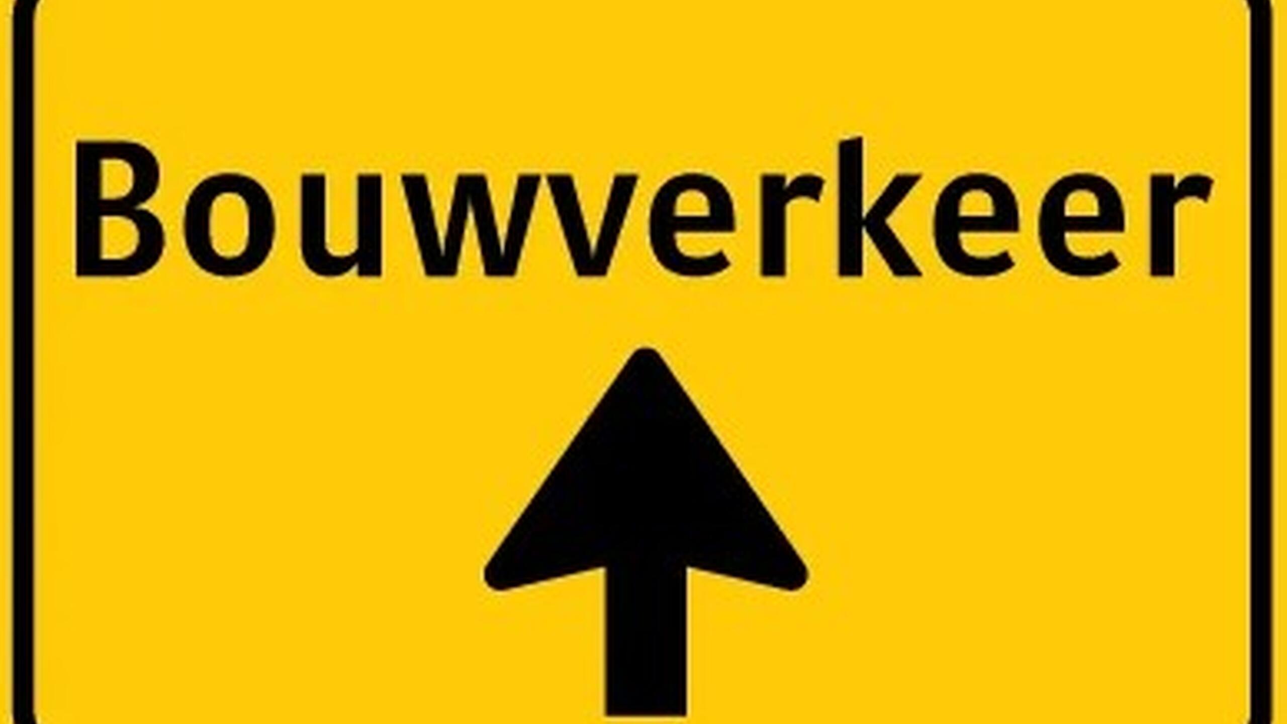 geeld bord bouwverkeer pijl rechtdoor