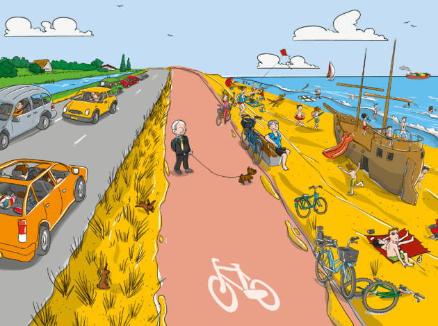 Verkeersplaat meerijden - mooi weer