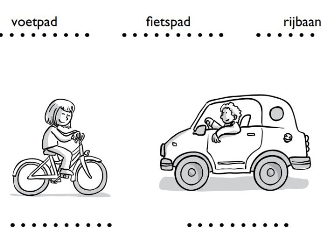 fiets en auto invul plaatje