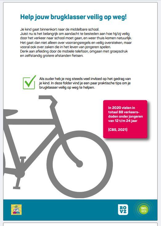 Afbeelding van de folder help jouw brugklasser veilig op weg