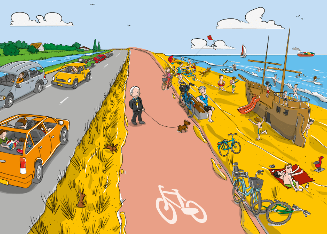 Verkeersplaat meerijden - mooi weer