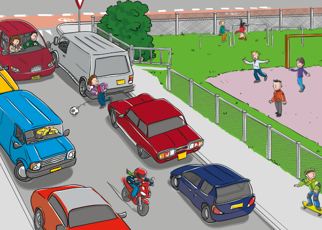 Verkeersplaat zelfstandig op pad - Kijk uit!