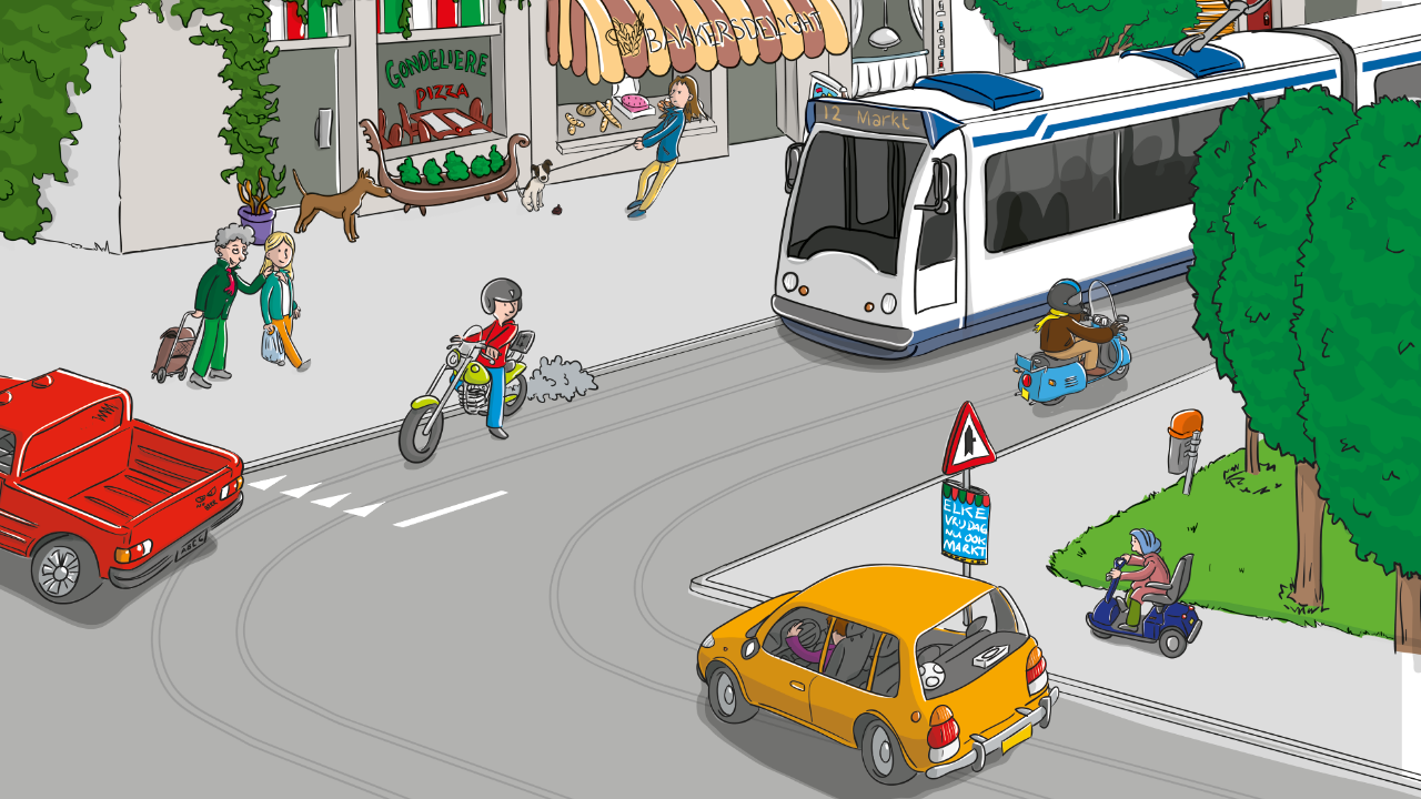 Afbeelding verkeersplaat Logeren bij oma