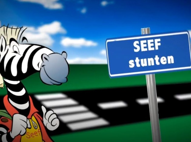 Afbeelding van Seef stunten titelpagina met een verkeersbord waarop Seef Stunten staat